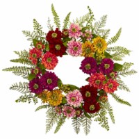 Nearly Natural 4582 Mixed Flower Wreath