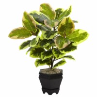 Nearly Natural 6886 Variegated Rubber Leaf with Planter