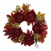 24-in Peony Sedum Wreath