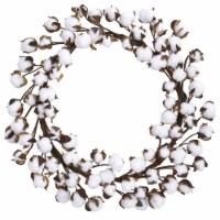 Nearly Natural 4190 20 in. Cotton Ball Wreath