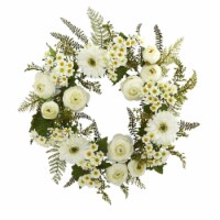 Nearly Natural 4210 24 in. Mixed Daisys And Ranunculus Wreath