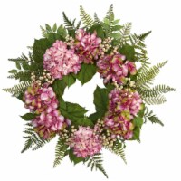 Nearly Natural 4229 24 in. Artificial Hydrangea Berry Wreath