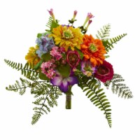 Nearly Natural 2240-S2 13 in. Mixed Flowers Artificial Bush - Set of 2