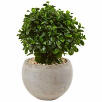 NearlyNatural 6993 2 ft. Eucalyptus in Sand Colored Bowl UV Resistant