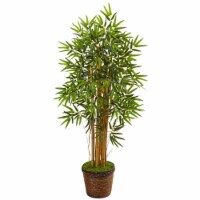 Nearly Natural 5826 4.5 ft. Bamboo Tree in Coiled Rope Planter