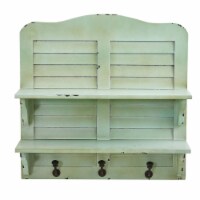 Nearly Natural 20-ft-ft Vintage Window Shutter Shelving with Hooks Wall Decor