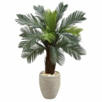 Nearly Natural 5793 4.5 ft. Cycas Artificial Tree in Oval Planter UV Resistant - Indoor & Out