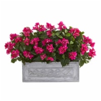 Nearly Natural 8058 30 in. Bougainvillea Artificial Plant in Stone Planter