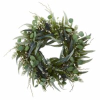 24-in Eucalyptus and Mixed Greens Artificial Wreath