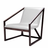 Leatherette Upholstered Wooden Lounge Chair, Brown and Gray- Saltoro Sherpi