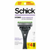 Schick Hydro 3 Skin Comfort Slim Head Sensitive Razor and Cartridges