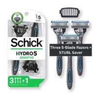 Schick Hydro 5-Blade Disposable Razors for Men Sensitive Skin, 4 count