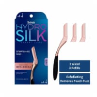 Schick Hydro Silk Dermaplaning Wand + 3 Refill Blades for Face Exfoliates for Glowing Skin Perspective: Main