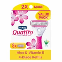 Schick Quattro For Women 4-Blade Razor Refills with Aloe & Vitamin E Perspective: Main