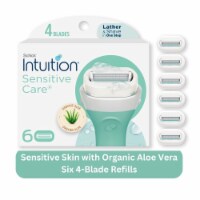 Schick Intuition Sensitive Care 4-Blade Razor Refills for Women with Natural Aloe Perspective: Main