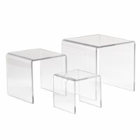 Econoco FF-DR5010 3 x 4 x 5 in. Acrylic Display Risers - Set of 3 &#44; Clear