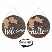 Welcome Hello Reversible Wood Wall Dcor