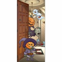 My Door Decor 285906HALL-002 36 x 80 in. Pumpkin Heads Halloween Front Door Mural Sign Banner