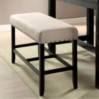 Sania II Rustic Counter Ht. Bench, Antique Black Finish- Saltoro Sherpi