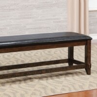 Meagan I Transitional Style Bench , Brown Cherry- Saltoro Sherpi