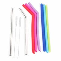 Stainless Steel & Silicone Ten Straw Variety Set