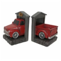 Rustic Red Vintage Pickup Truck Bookends Classic Decorative Bookshelf Decor