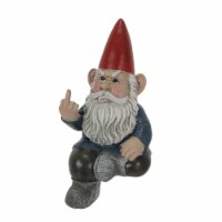 Bugger Off Resin Garden Gnome Flipping The Bird Shelf Sitter Sculpture Home Decor