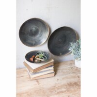 Set Of Three Black Copper Platters
