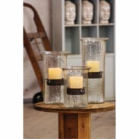 Original Glass Candle Cylinder W Rustic Insert - Large