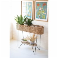 Kalalou A6305 Oval Seagrass & Iron Planter, Natural - Large