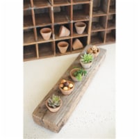 Kalalou NMCC1248 23.5 x 8.5 x 4.5 in. Recycled Wooden Base with Five Clay Succulent Holders