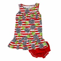 Sweet & Soft 2359978 Black & Red Cool Girl Pineapples Sleeveless Girls Dresses with Panty, 2T