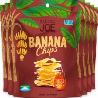 Banana Chips BBQ (6 Packs) Gluten Free, Vegan, no sugar added healthy chips for kids adults