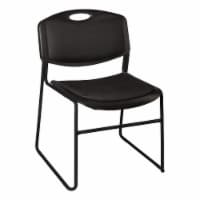 Heavy-Duty Plastic Stacking Chair with Black Padded Seat & Back (Pack of 4)