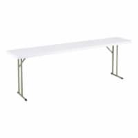 Multipurpose Indoor Outdoor Heavy Duty Blow Molded Plastic Folding Table 18 W x 96 L White