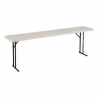 Multipurpose Indoor Outdoor Heavy Duty Blow Molded Plastic Folding Table 18 W x 96 L Gray