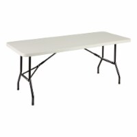 Multipurpose Indoor Outdoor Heavy Duty Blow Molded Plastic Folding Table 30 W x 72 L Gray
