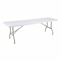 Multipurpose Indoor Outdoor Heavy Duty Blow Molded Plastic Folding Table 30 W x 96 L White