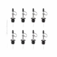 Liquor Pourers with Caps Set and Cleaning Brush of 8 by True