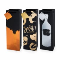 True Fabrications Metallic Brushstroke Wine Bags - Assorted
