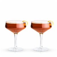 Viski Raye Crystal Angled Coupe Glasses Perspective: Main
