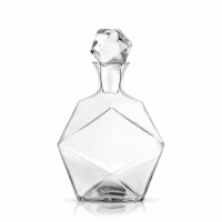 Viski 5404 40 oz Raye Faceted Crystal Liquor Decanter, Clear