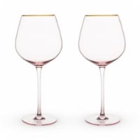Twine 6162 20 oz Garden Party Rose Crystal Red Wine Glass Set, Pink - Set of 2