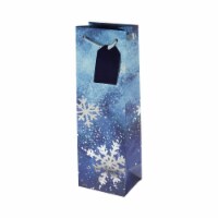 True Fabrications Brushed Snowflake Single Bottle Wing Bag - Blue
