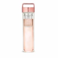 Pinky Up 7744 16 oz Dylan Glass Travel Infuser Mug, Rose Gold