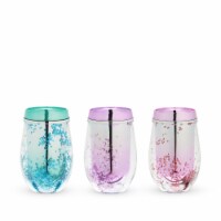 Assorted Mermaid Glitter Stemless Wine Tumblers by Blush®
