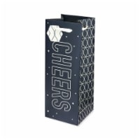 True Fabrications Cheers Bottle Gift Bag - Navy/Gold