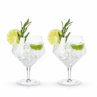 Viski Angled Crystal Gin & Tonic Glasses Perspective: Main