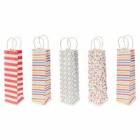 Assorted 5-pk Kraft Single-bottle Wine Bags