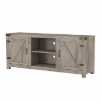 Walker Edison 58  Farmhouse Barndoor TV Stand in Gray Wash